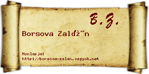 Borsova Zalán névjegykártya